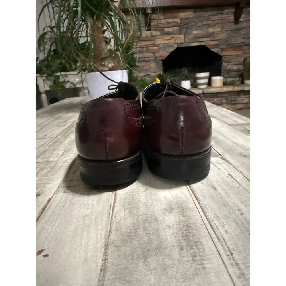 Stafford Comfort Plus Mens 12 Burgundy Leather Wingtip Oxford Dress Shoes USA